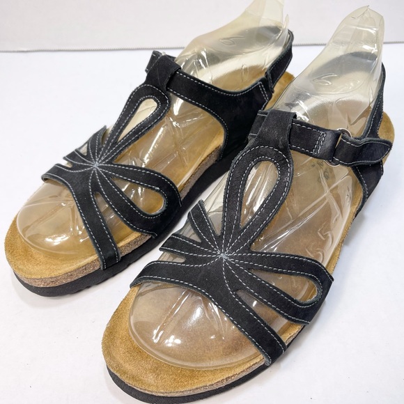 NAOT Rachel Strappy Black Patent Leather Slingback Sandal Women’s Size 41/US 10 - Picture 2 of 12